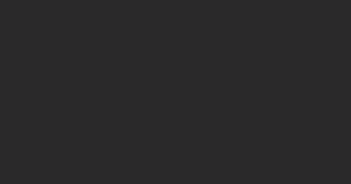 #2A292A color swatch, dark gray