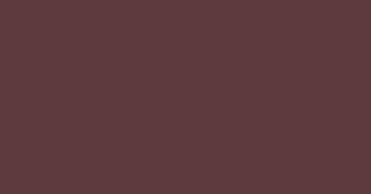 #5E3A3F color swatch, deep crimson